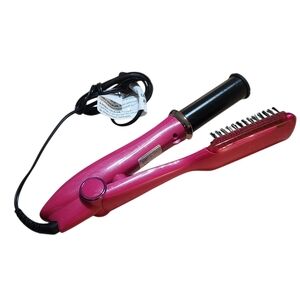 InStyler Rotating Iron Hair Curler Straightener Hot Pink Tested Rolling Brush